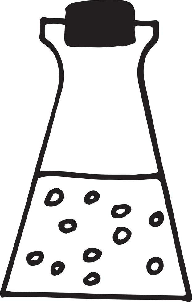 chemical flask icon. hand drawn doodle style. , minimalism, monochrome laboratory glassware vector
