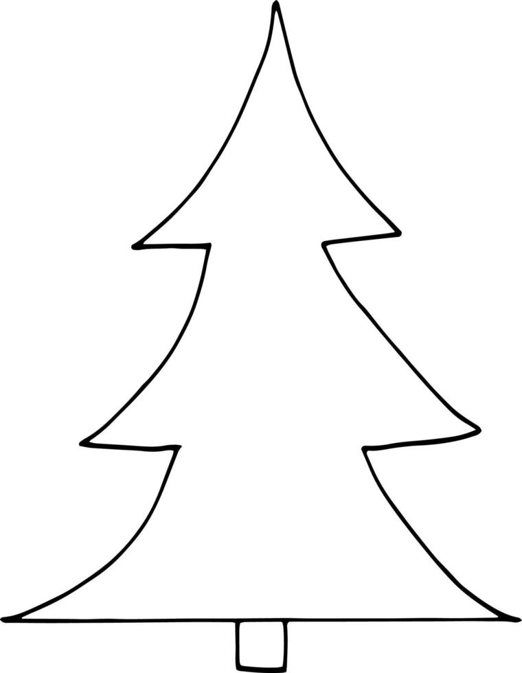 spruce icon. hand drawn doodle. , scandinavian, nordic minimalism monochrome tree forest vector