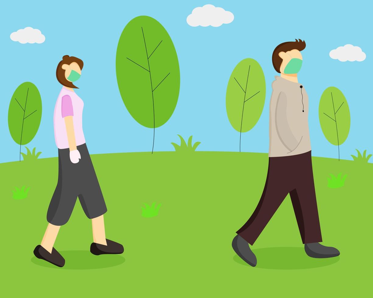 Illustration vector design of social distance