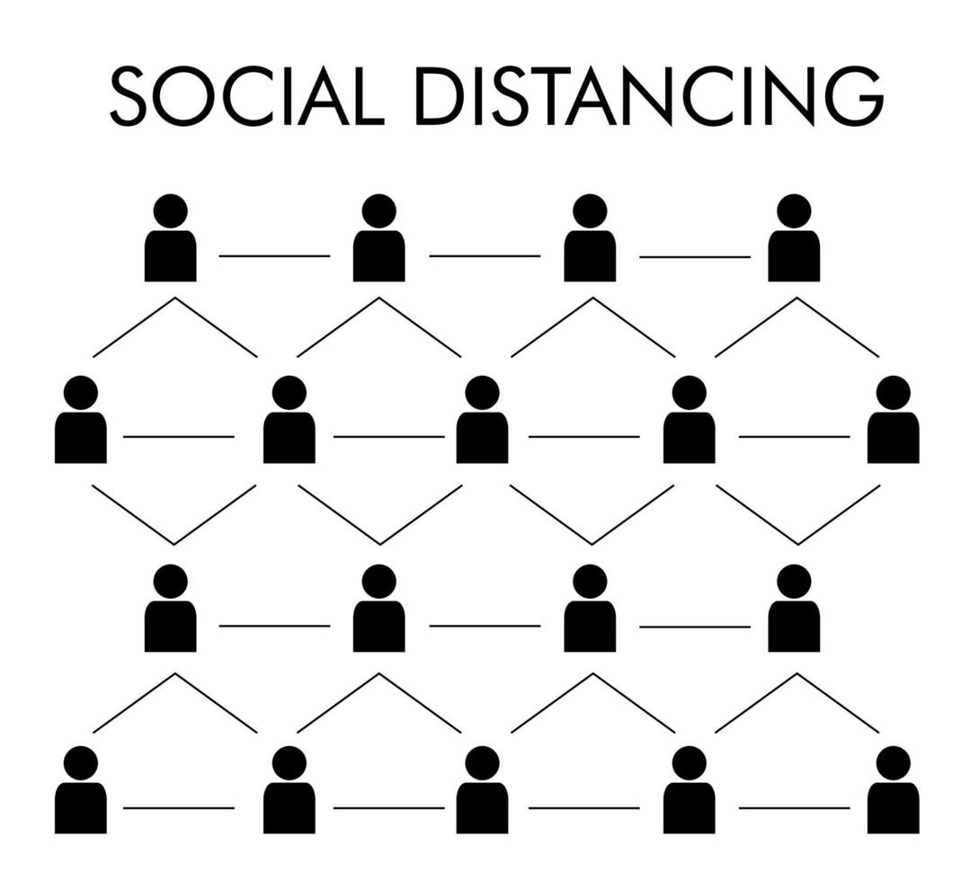 Illustration vector design of social distance