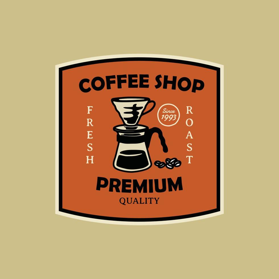 cafetería con logo vintage. ilustración vectorial hecha a mano vector