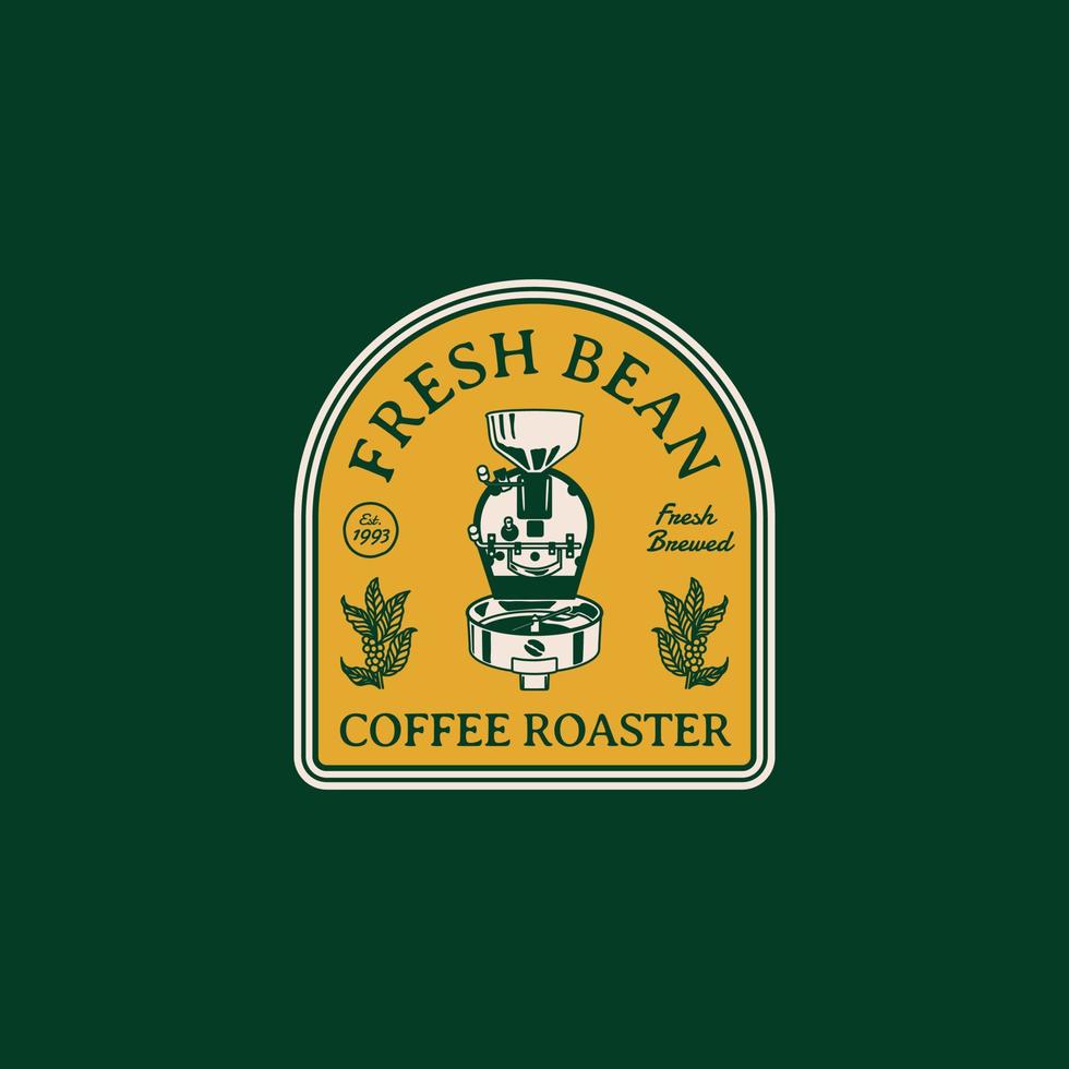 cafetería con logo vintage. ilustración vectorial hecha a mano vector