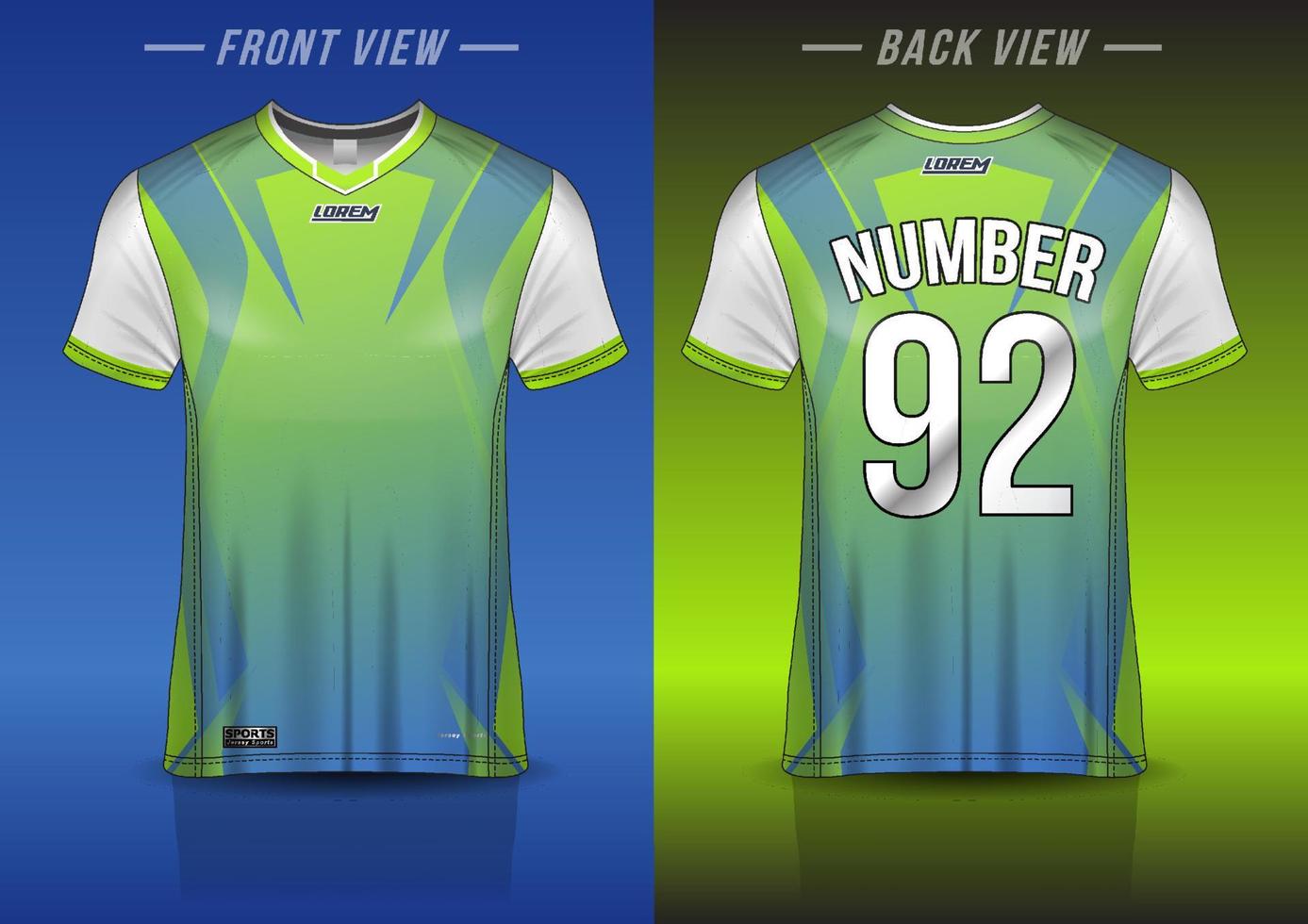 jersey sport shirt template design for soccer Sport, basket ball, running uniform in front view, back view. Shirt mockup Vector, design very simple and easy to custom vector