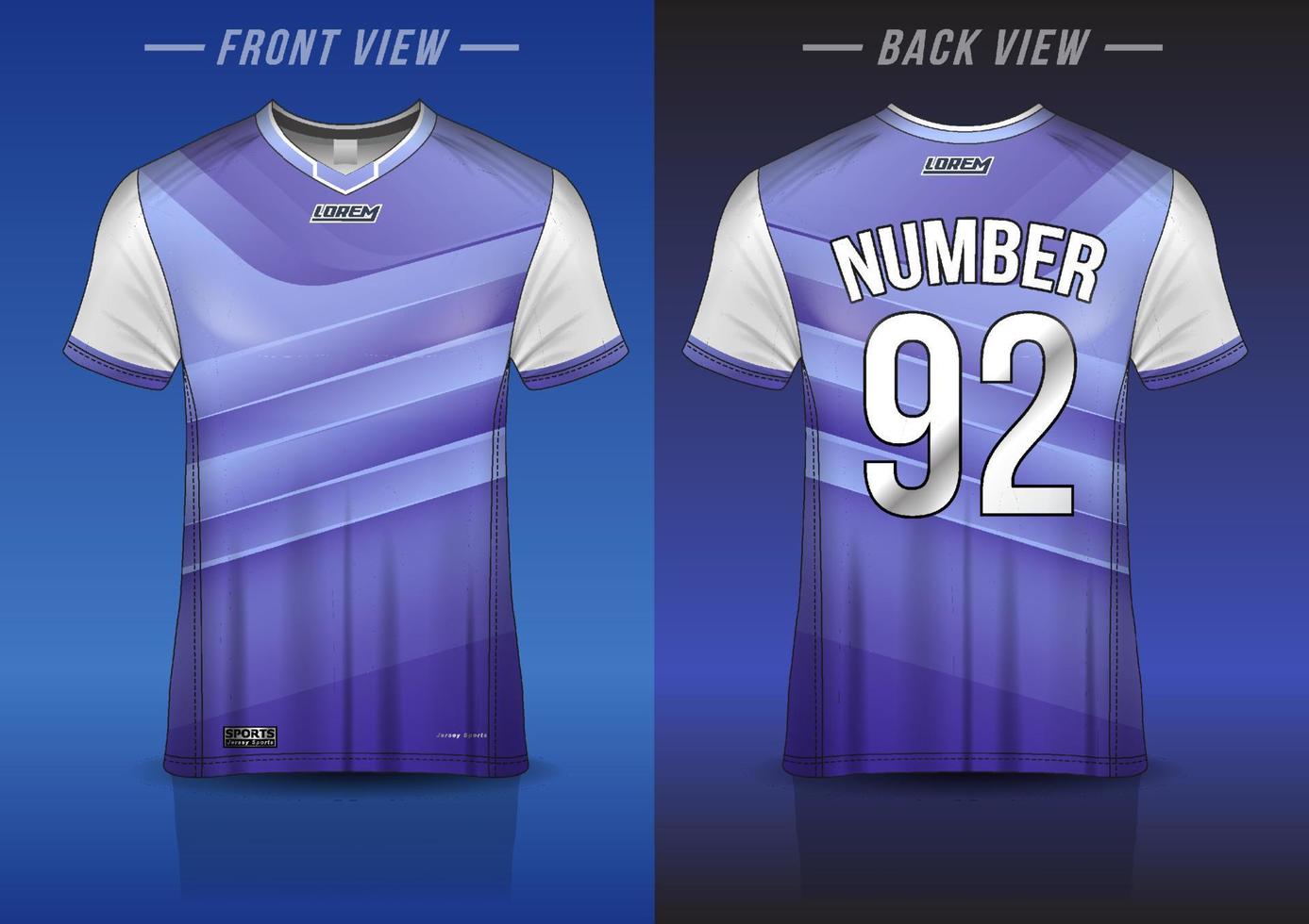 jersey sport shirt template design for soccer Sport, basket ball, running uniform in front view, back view. Shirt mockup Vector, design very simple and easy to custom vector