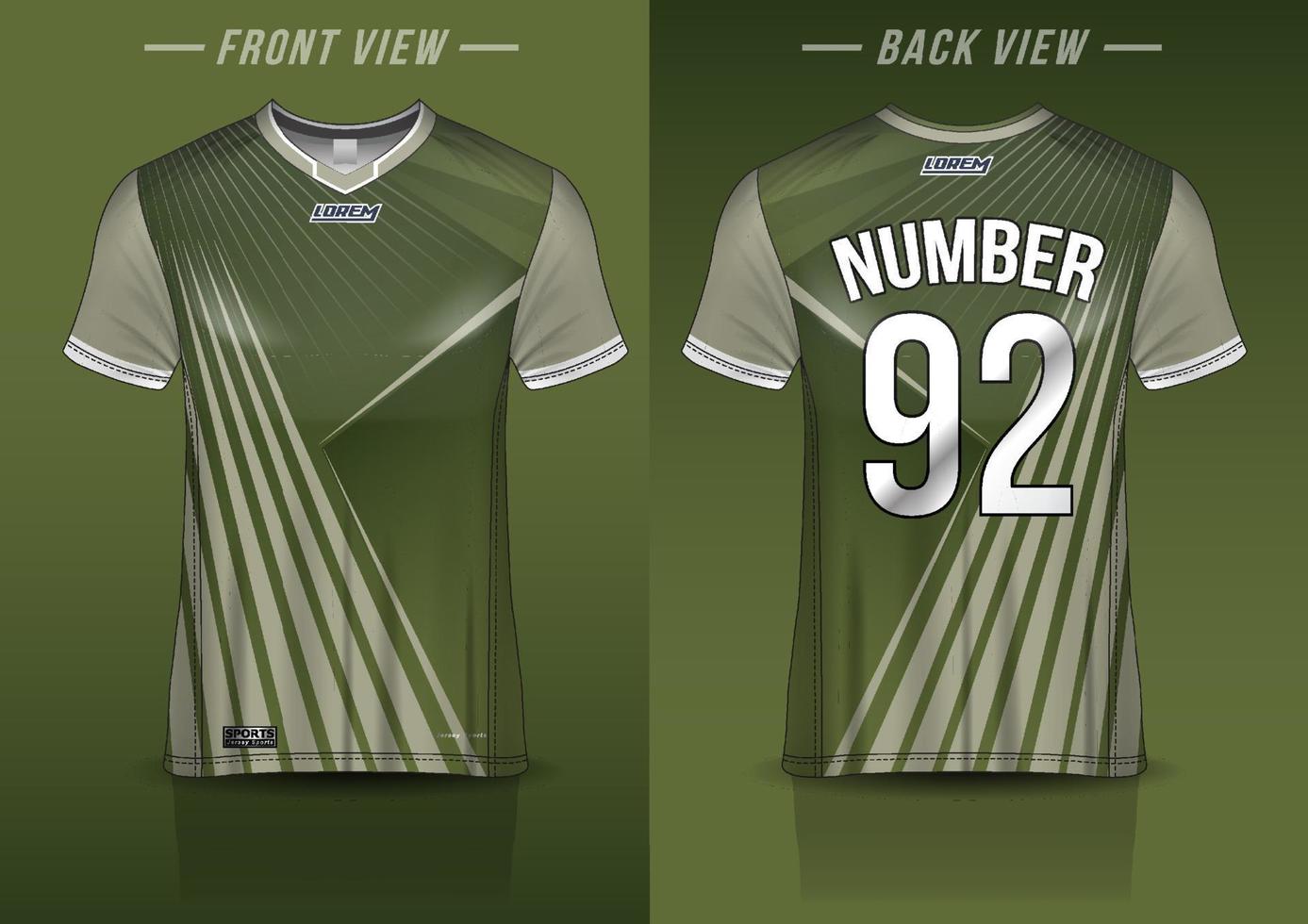 jersey sport shirt template design for soccer Sport, basket ball, running uniform in front view, back view. Shirt mockup Vector, design very simple and easy to custom vector