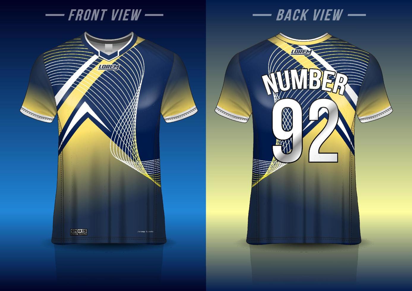 jersey sport shirt template design for soccer Sport, basket ball, running uniform in front view, back view. Shirt mockup Vector, design very simple and easy to custom vector