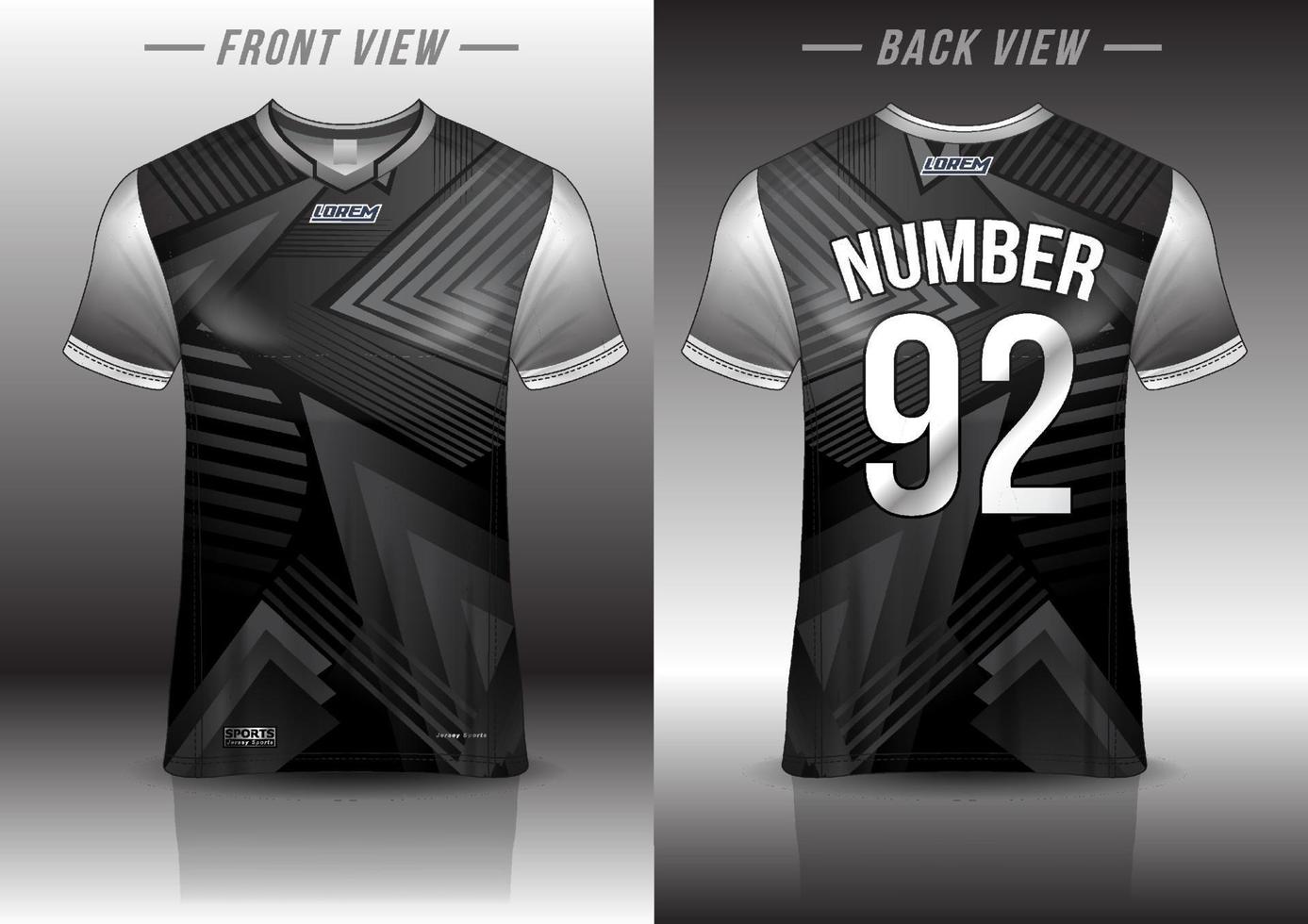 Diseño de plantilla de camiseta deportiva de jersey para fútbol, baloncesto, uniforme de carrera en la vista frontal, vista posterior. vector de maqueta de camisa, diseño muy simple y fácil de personalizar