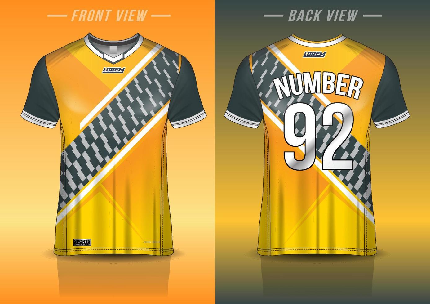 jersey sport shirt template design for soccer Sport, basket ball, running uniform in front view, back view. Shirt mockup Vector, design very simple and easy to custom vector