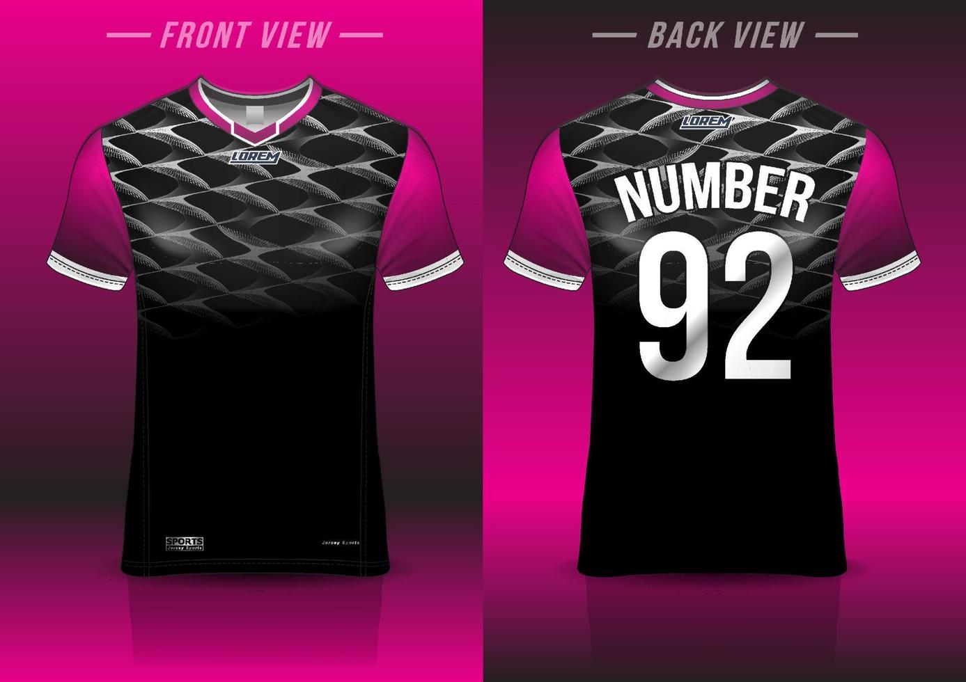 jersey sport shirt template design for soccer Sport, basket ball, running uniform in front view, back view. Shirt mockup Vector, design very simple and easy to custom vector