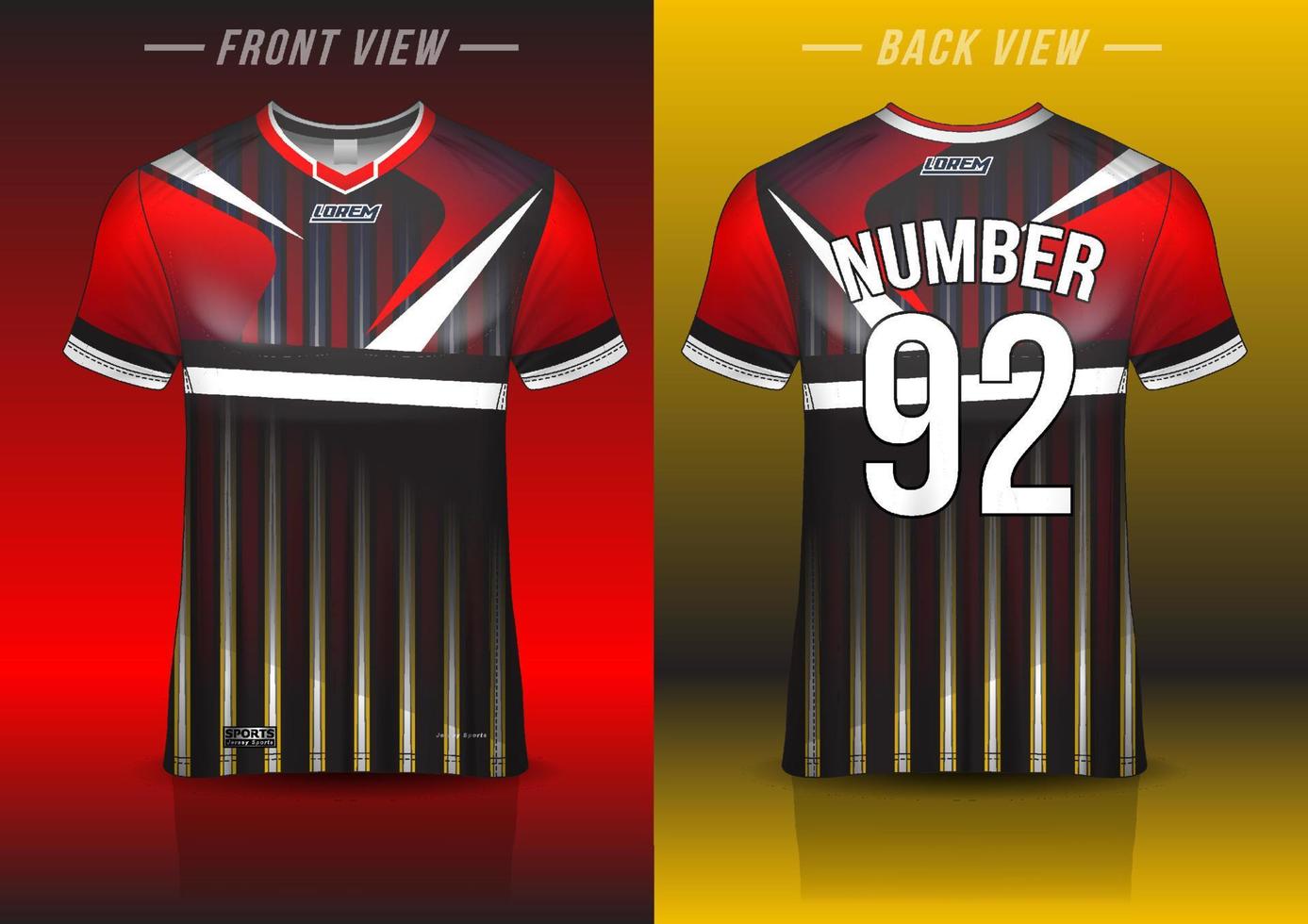 jersey sport shirt template design for soccer Sport, basket ball, running uniform in front view, back view. Shirt mockup Vector, design very simple and easy to custom vector