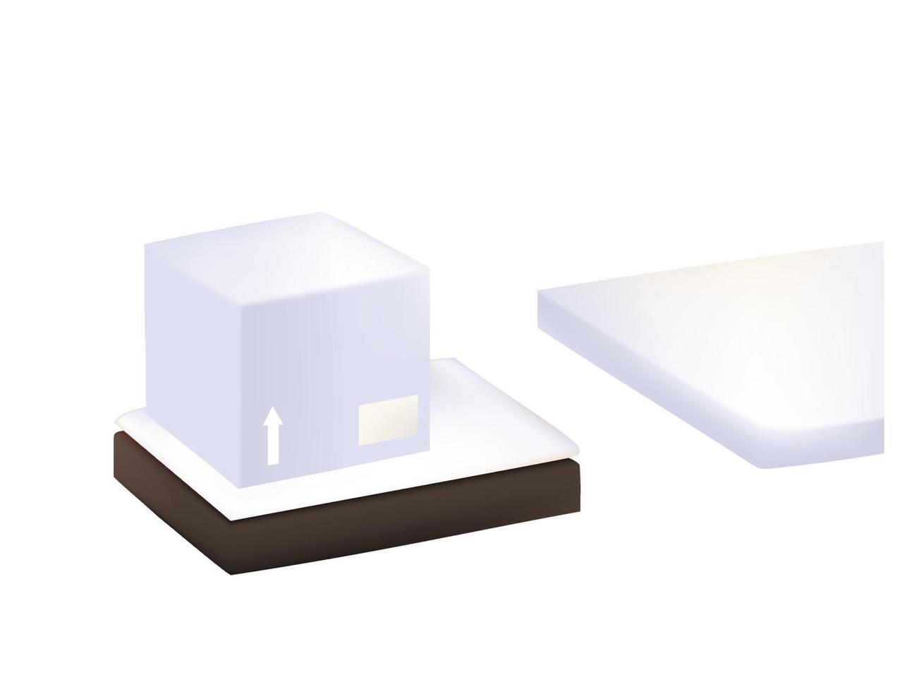Package box. Pack things to be safe. vector 3d object.