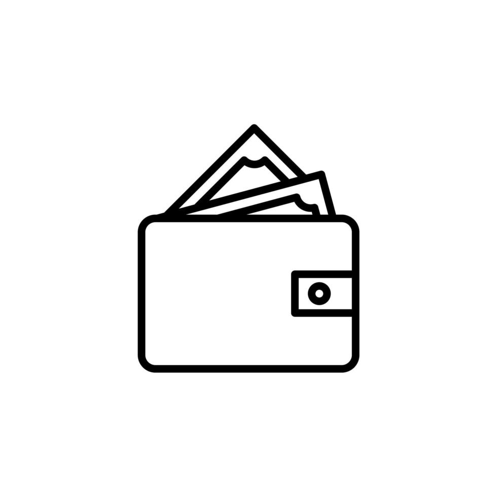 Wallet, Saving, Money Line Icon, Vector, Illustration, Logo Template. Suitable For Many Purposes. vector