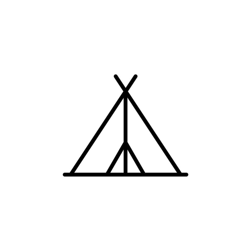 Camp, Tent, Camping, Travel Line Icon, Vector, Illustration, Logo Template. Suitable For Many Purposes. vector