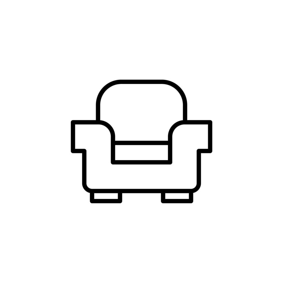 silla, icono de línea de asiento, vector, ilustración, plantilla de logotipo. adecuado para muchos propósitos. vector