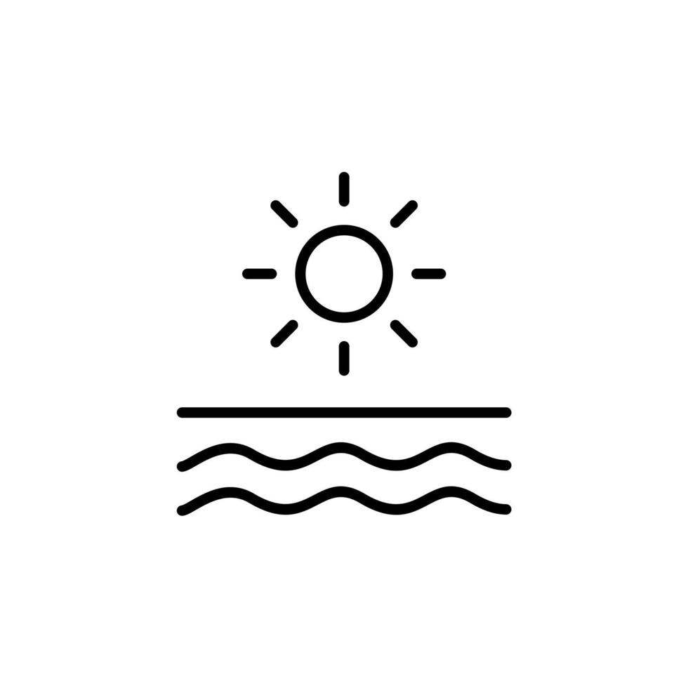 Ocean, Water, River, Sea Line Icon, Vector, Illustration, Logo Template. Suitable For Many Purposes. vector
