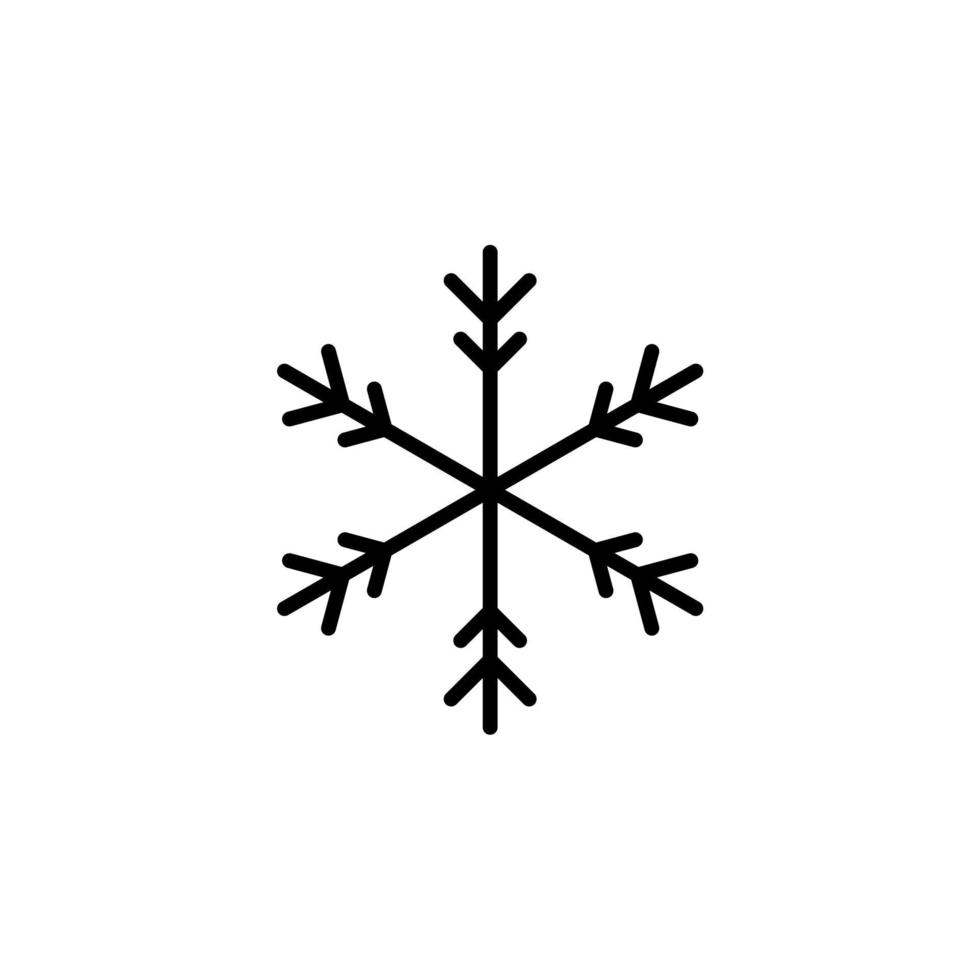 invierno, nevadas, nieve, icono de línea de copo de nieve, vector, ilustración, plantilla de logotipo. adecuado para muchos propósitos. vector