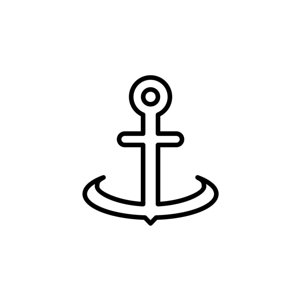 Anchor, Port Line Icon, Vector, Illustration, Logo Template. Suitable For Many Purposes. vector
