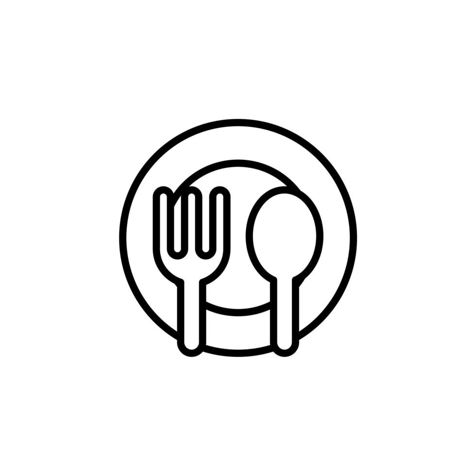 restaurante, comida, icono de línea de cocina, vector, ilustración, plantilla de logotipo. adecuado para muchos propósitos. vector