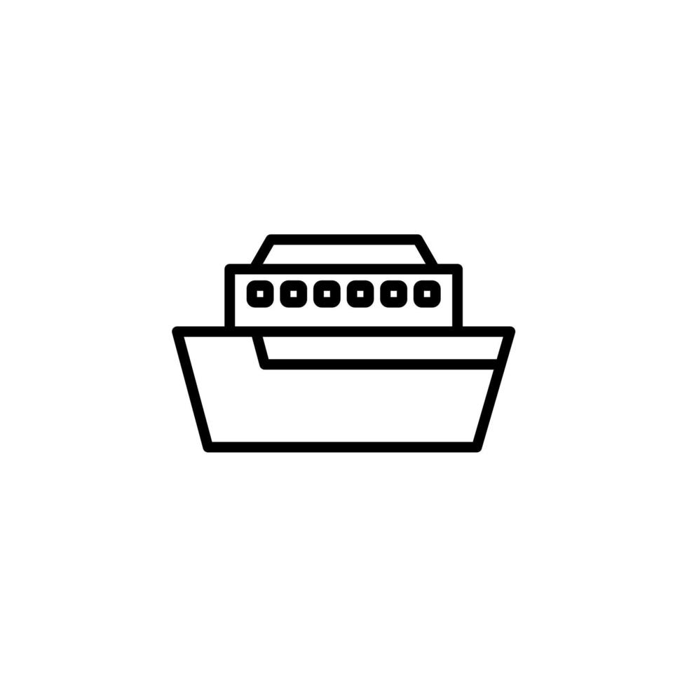 Ship, Boat, Sailboat Line Icon, Vector, Illustration, Logo Template. Suitable For Many Purposes. vector