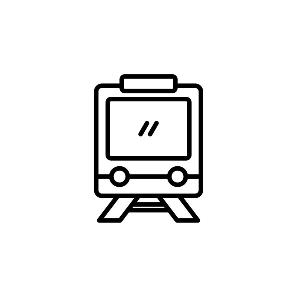 tren, locomotora, icono de línea de transporte, vector, ilustración, plantilla de logotipo. adecuado para muchos propósitos. vector