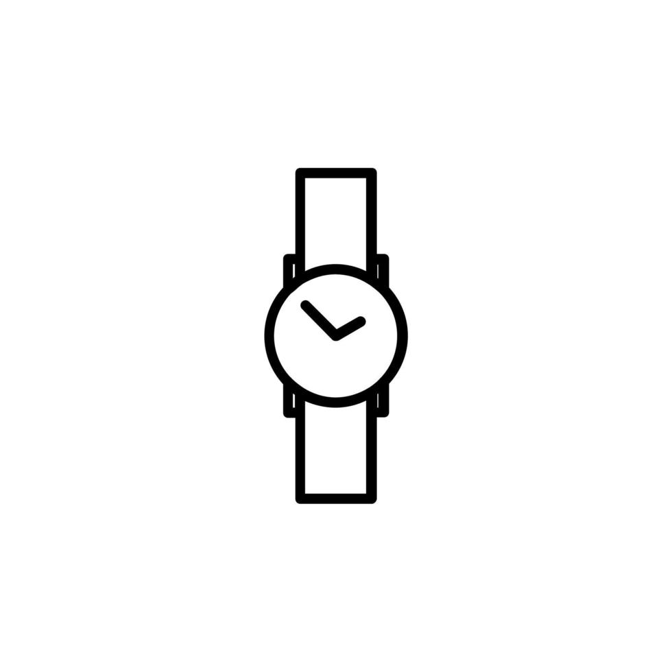 Watch, Wristwatch, Clock, Time Line Icon, Vector, Illustration, Logo Template. Suitable For Many Purposes. vector