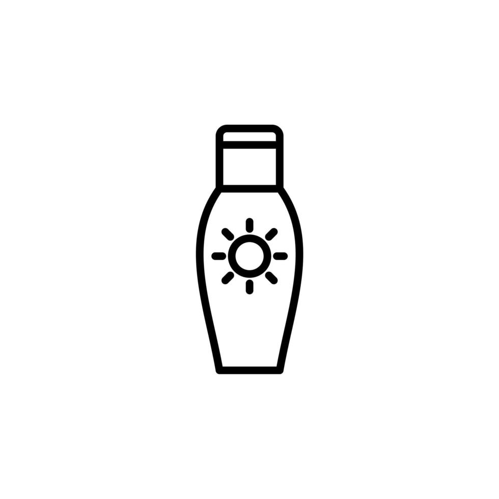 Sunblock, Sunscreen, Lotion, Summer Line Icon, Vector, Illustration, Logo Template. Suitable For Many Purposes. vector