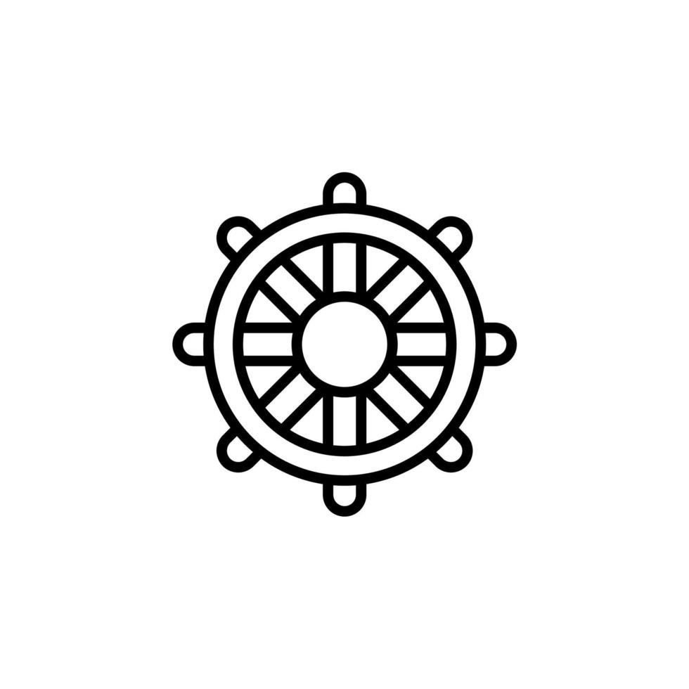 timón, náutica, barco, icono de línea de barco, vector, ilustración, plantilla de logotipo. adecuado para muchos propósitos. vector