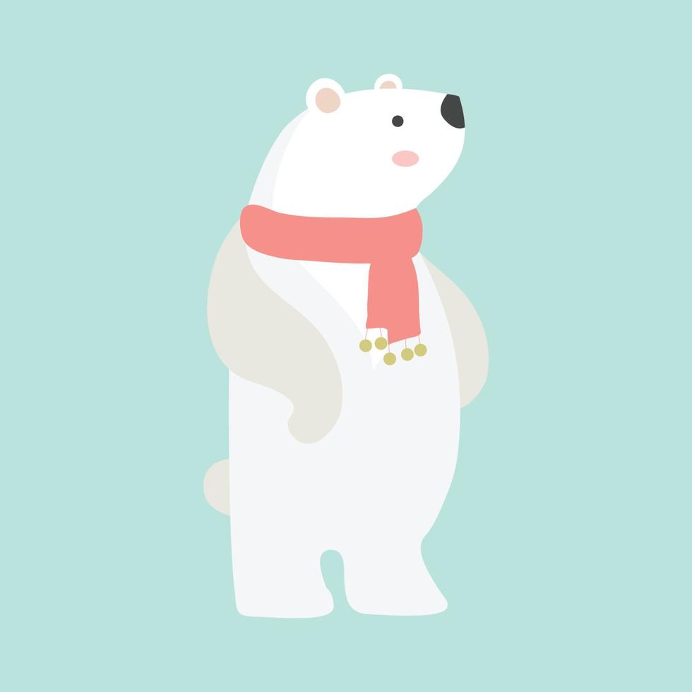 Cute cartoon polar bear vector