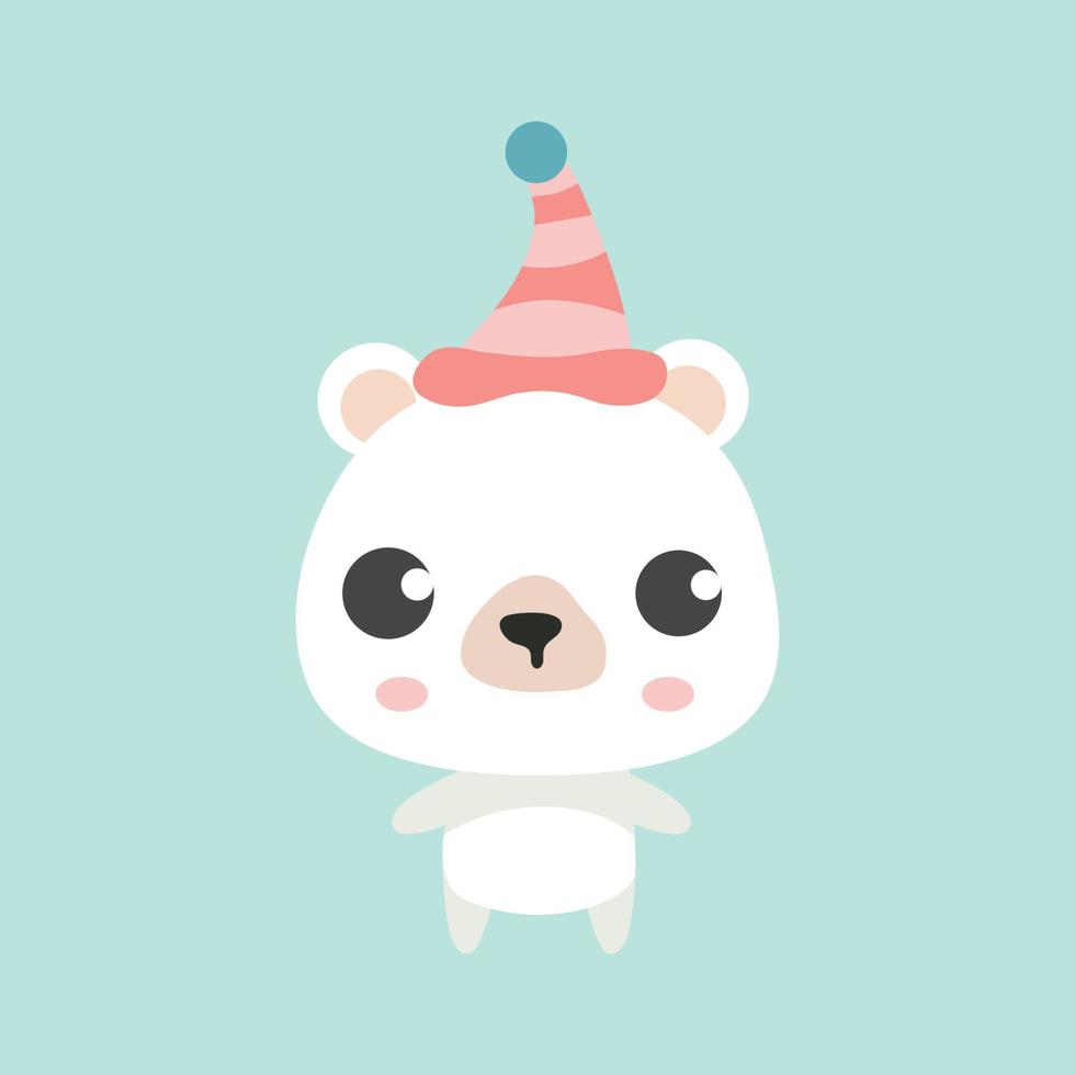 Cute cartoon polar bear vector