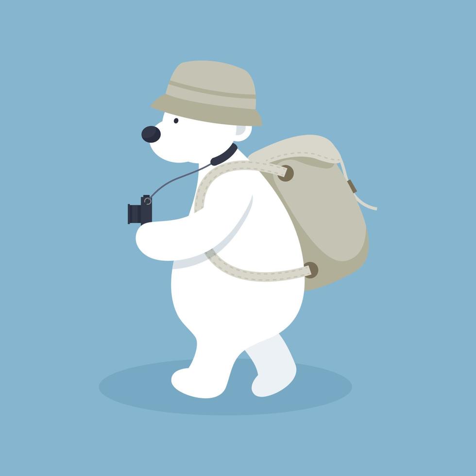 Cute cartoon polar bear vector