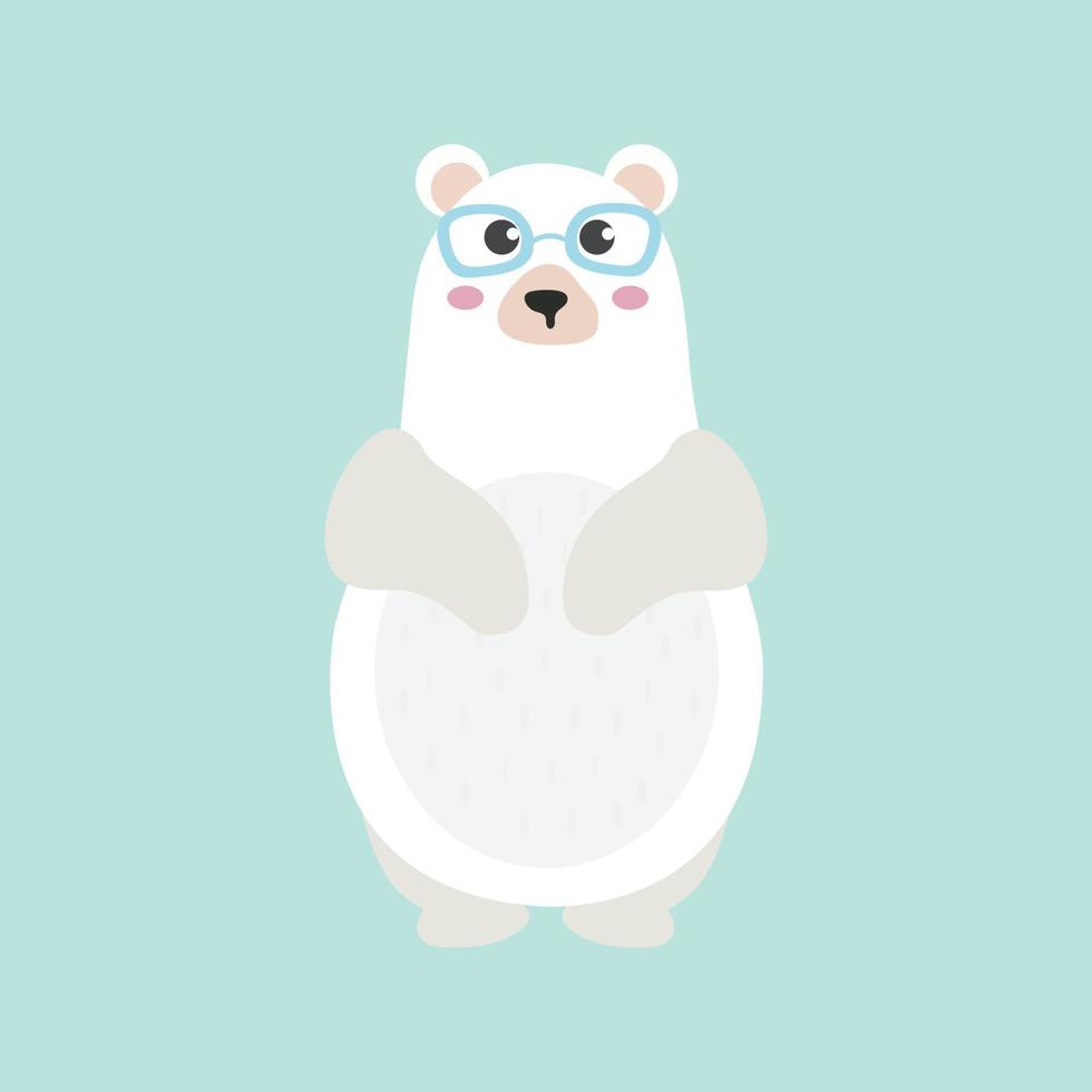 Cute cartoon polar bear vector
