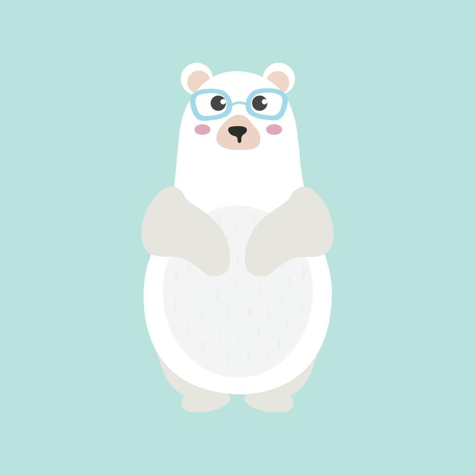 Cute cartoon polar bear vector