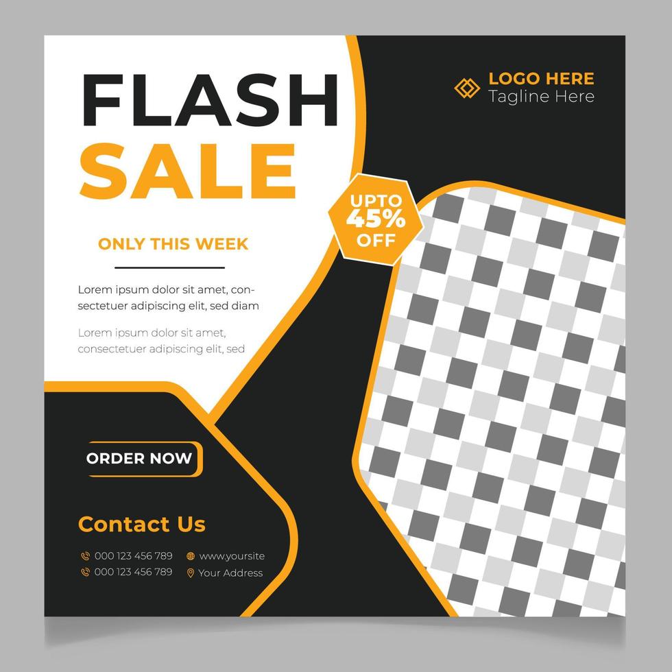 Flash Sale Post Template vector