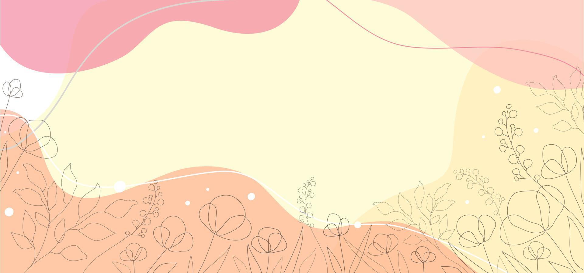 flor dulce dibujada a mano fondo beige mínimo vector