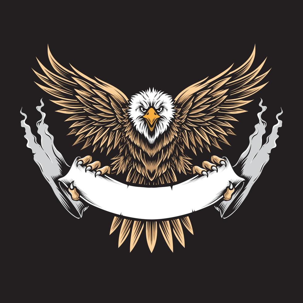 bald eagle flying vector logo