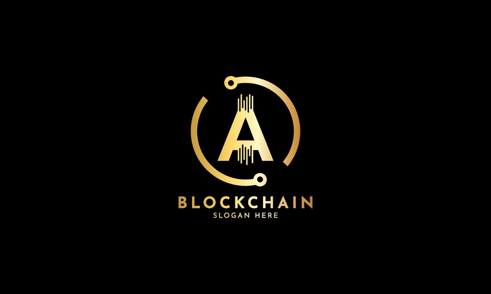 Crypto coin logos. Initial letter A logo, icon - Vector Digital money, block chain, finance symbol. Connect technology and digital, gold currency data concept for your corporate identity