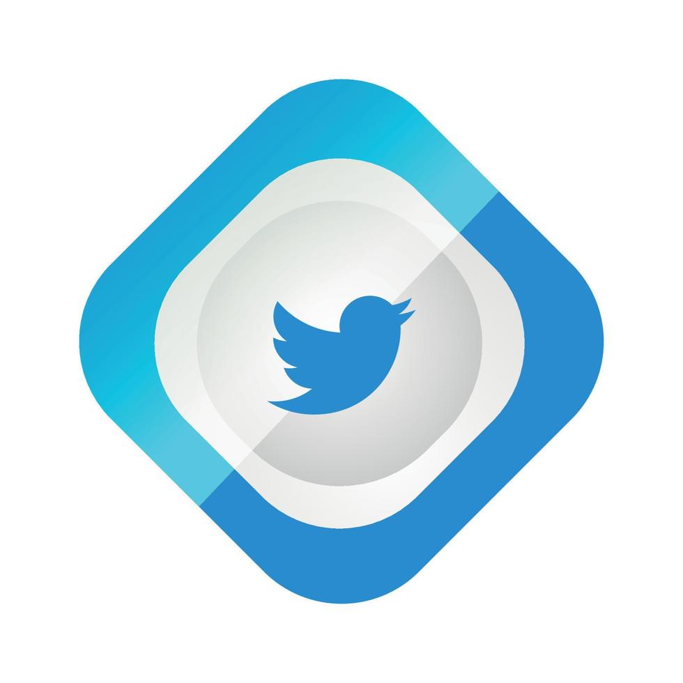 Twitter social media logo icon technology, network. background, Vector illustration