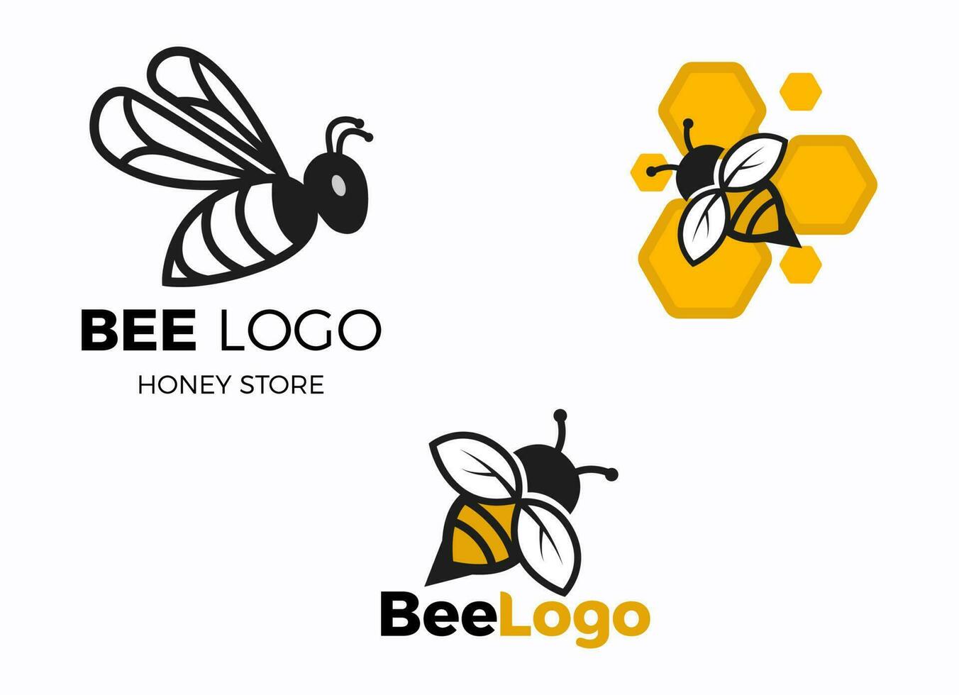 inspiración para el diseño del logotipo de abeja vector