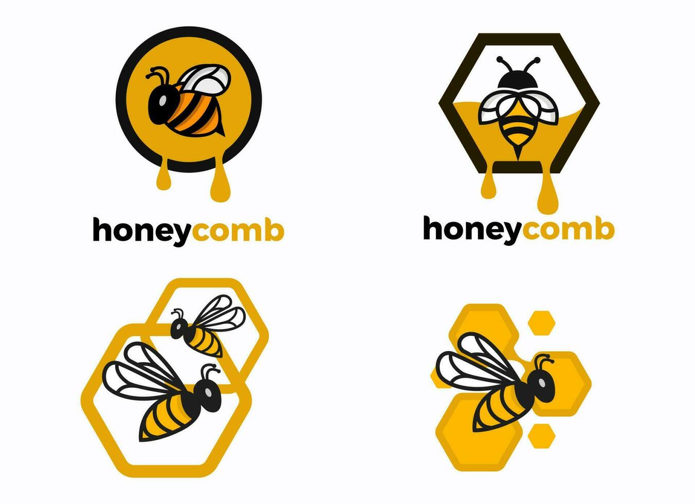 Ilustración de vector de diseño de logotipo de abeja.