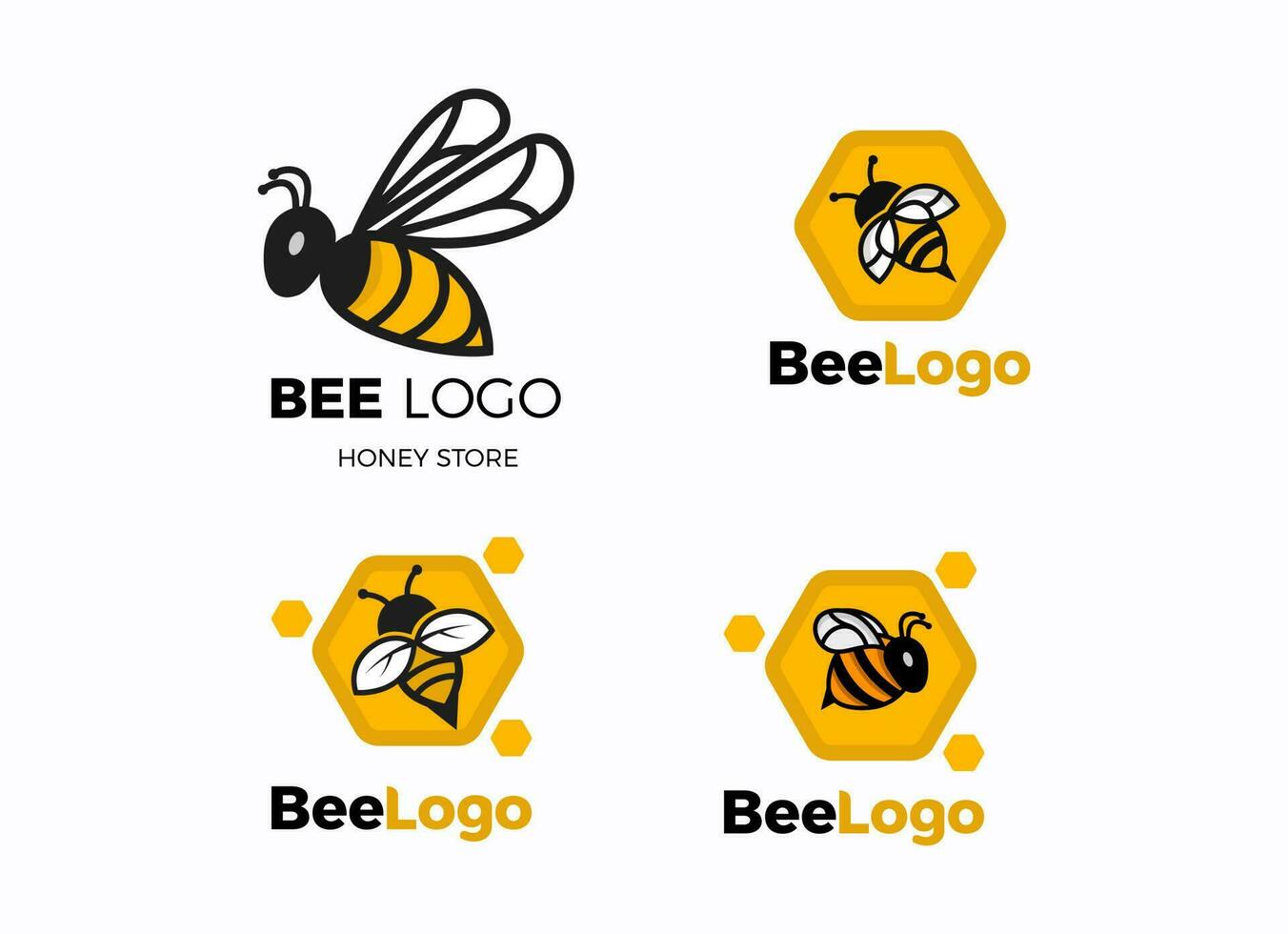 inspiración de diseños de logotipos de abejas vector
