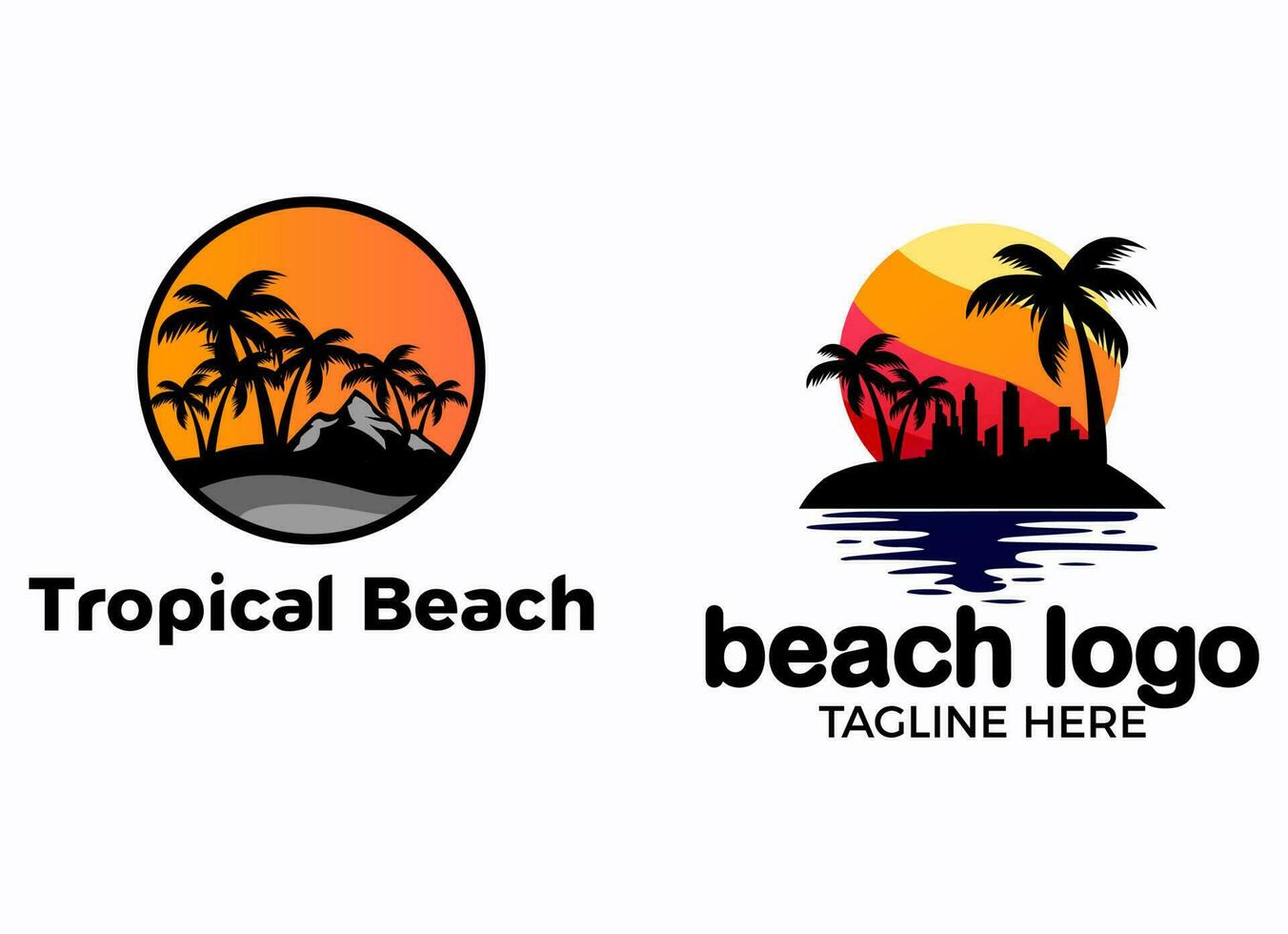 inspiración del logo de playa tropical vector