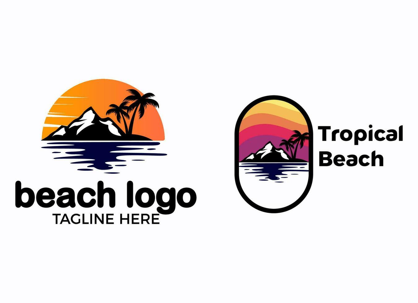 inspiración del logo de playa tropical vector