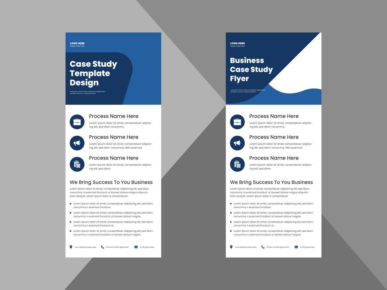 case study roll up banner design template. case study cover poster leaflet design. cover, roll up banner, poster, print-ready vector