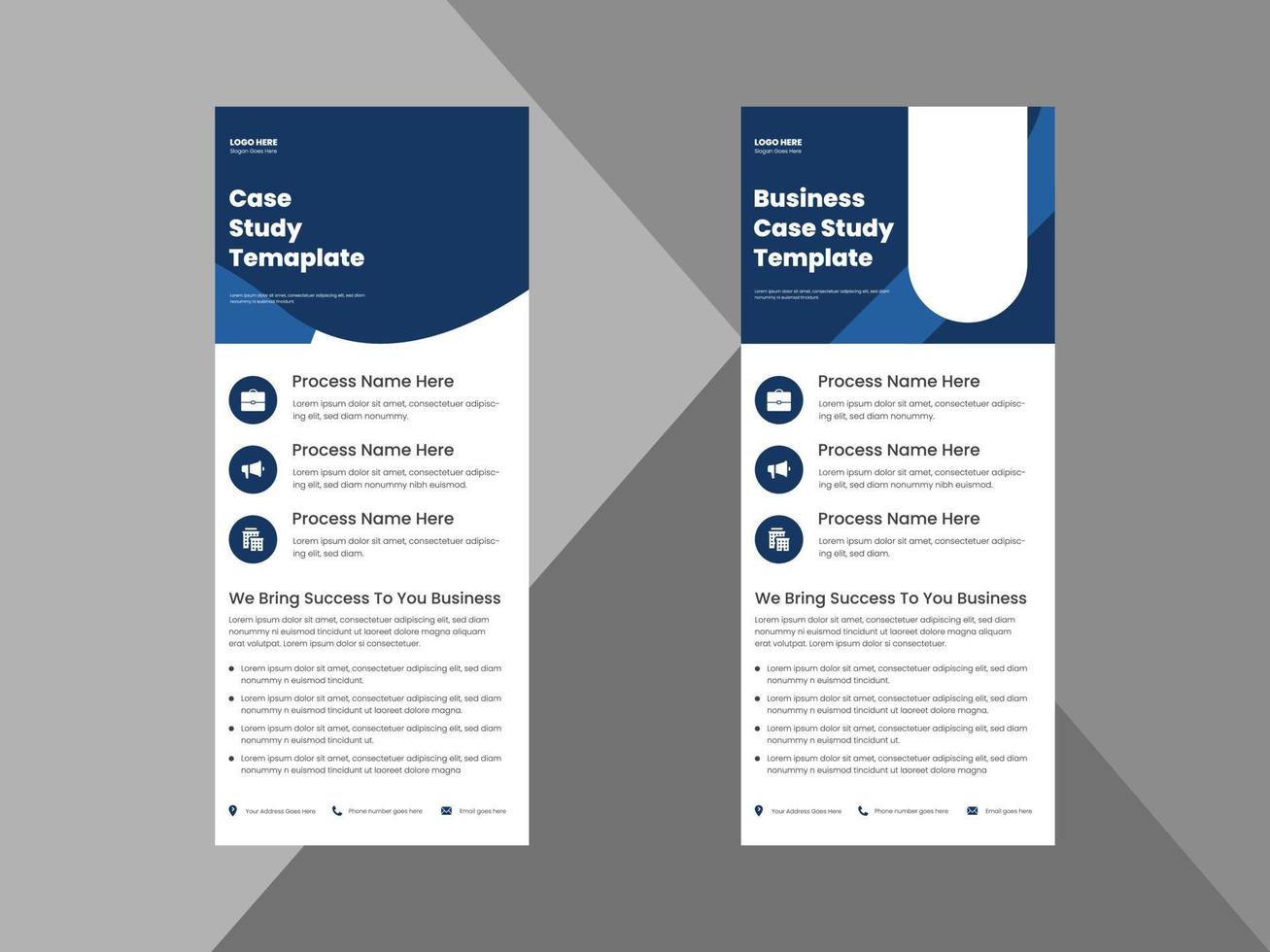 case study roll up banner design template. case study cover poster leaflet design. cover, roll up banner, poster, print-ready vector