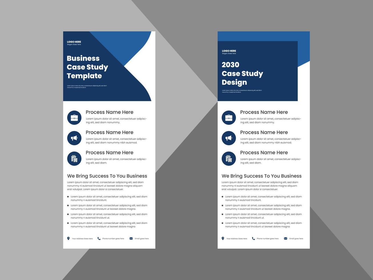 case study roll up banner design template. case study cover poster leaflet design. cover, roll up banner, poster, print-ready vector