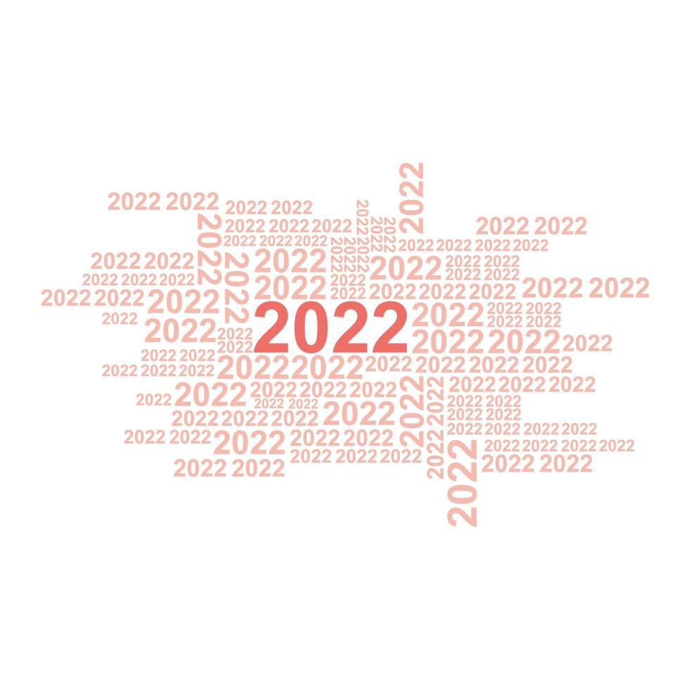 A group of number 2022, the year of the lords. They are randomly size and position. vector