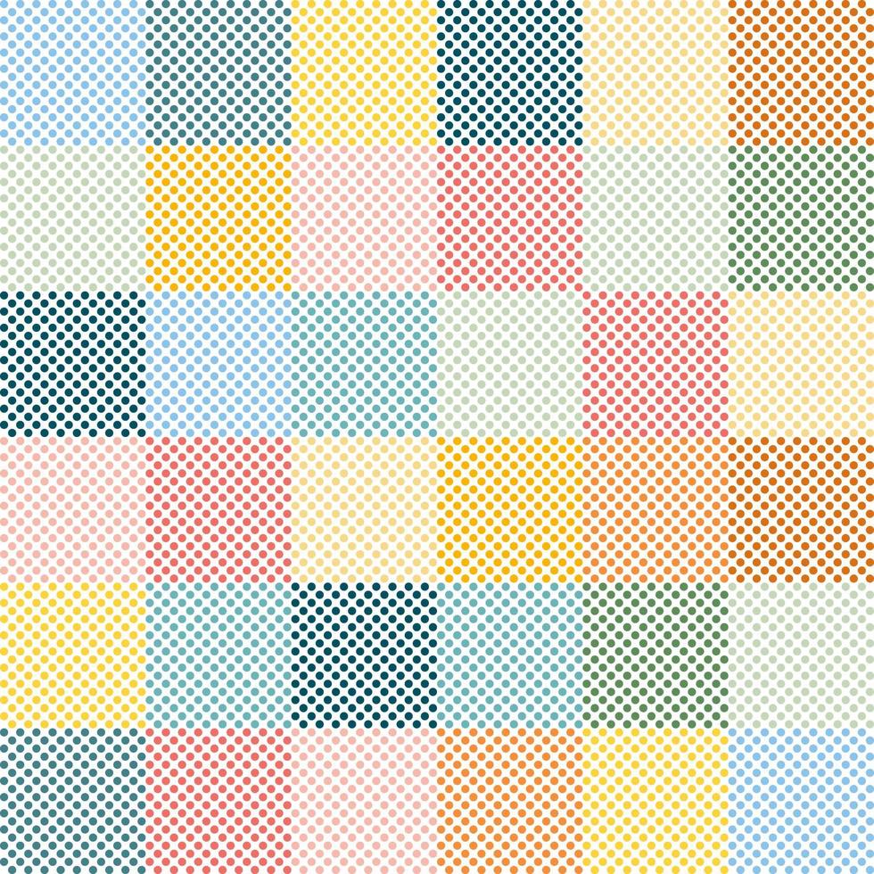 Simply seamless pattern design of polka dots in square frame. Decorating for wrapping paper, wallpaper, fabric, backdrop and etc. vector