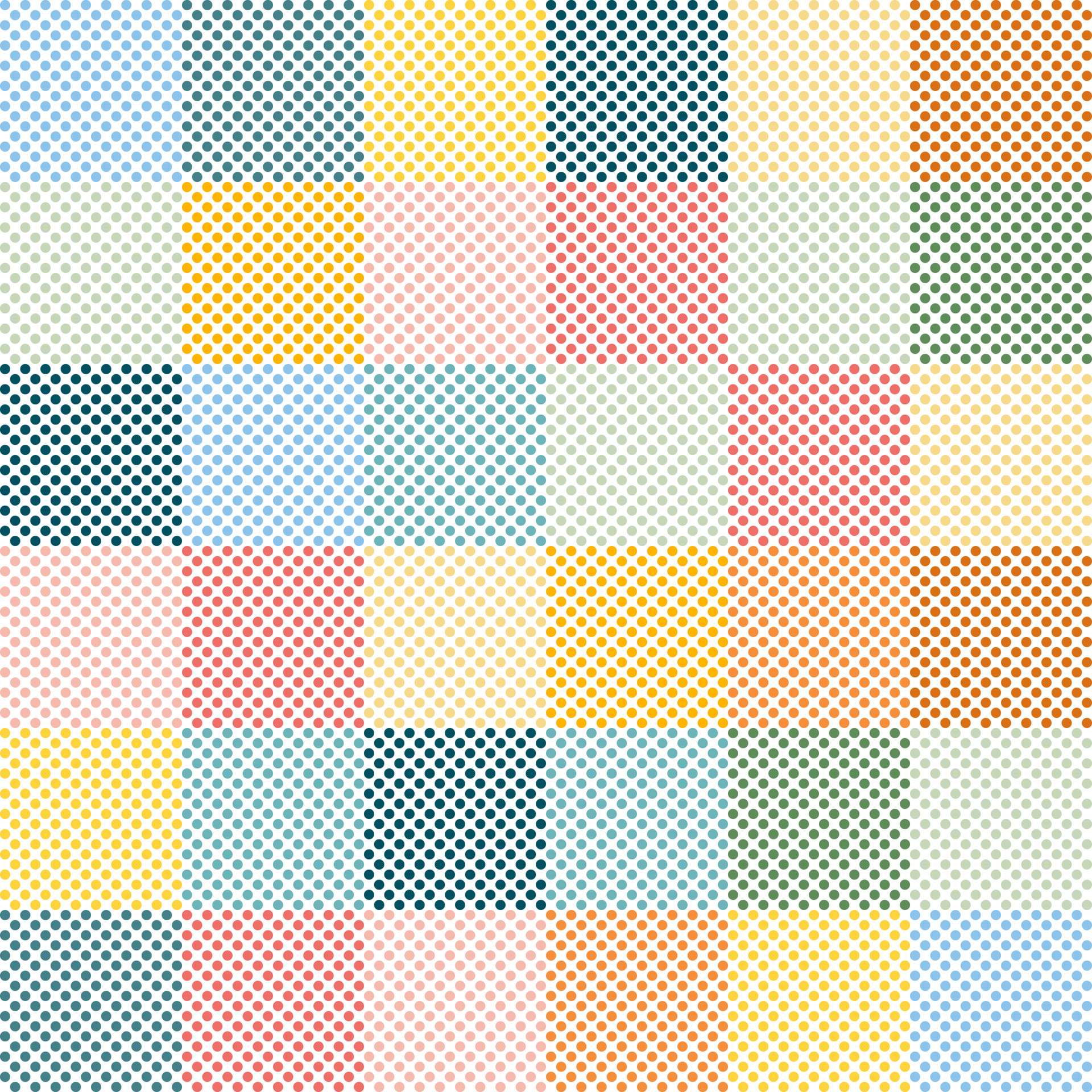 Simply seamless pattern design of polka dots in square frame