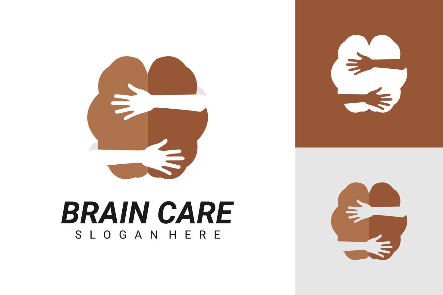 gráfico de vector de ilustración del logotipo de cuidado del cerebro. perfecto para usar en empresas médicas