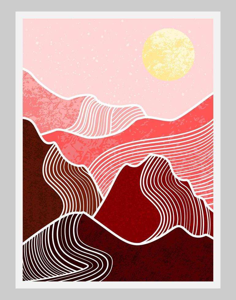 paisaje de montaña abstracto, fondo de paisaje natural. vector